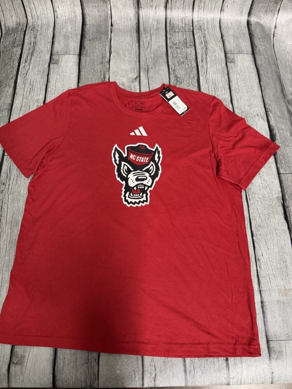 NWT Men’s Adidas NC State Wolfpack Primary Locker Logo Cotton T-shirt Red XL SS